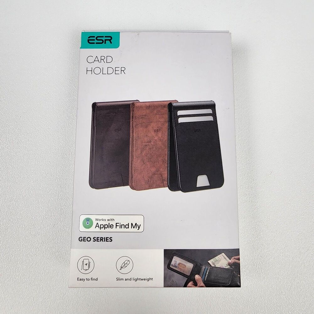 ESR Geo Wallet Find My RFID Smart Wallet for Men iOS Rechargeable Black